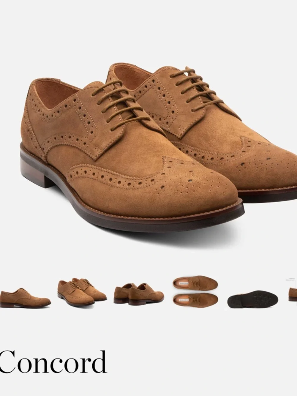 Gordon Rush Men's Tan Suede Italian Leather Oxford Derby Wingtip Sz 9 New in Box